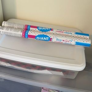 “GIRL” gender reveal confetti canon